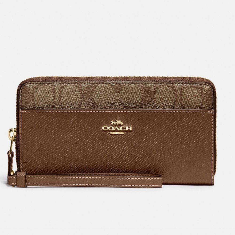 COACH Accordion Signature Zip Wallet